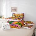 thumbnail image 6 of Manfei Colorful Graffiti Flower 7-Piece Twin Bedding Sets,Oil Painting Artwork Bedding Comforter Set,Pink Green Orange Sheet Sets For Girls Kids,Microfiber Bedroom Decor Reversible, 6 of 8