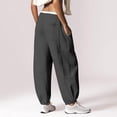 thumbnail image 5 of Womens Pants Jogging Pants Sports Pants with Pockets Loose Bottom Mid Waist Exercise Casual Pants, 5 of 7