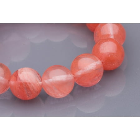 Energy Cherry - Round - Shaped Cherry Crystal Beads Semi Precious Gemstones Size: 12x12mm Crystal Energy Stone Healing Power for Jewelry Making