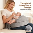 thumbnail image 3 of ACGROW Nursing Pillow - Memory Foam Bottle & Breastfeeding Pillow with Safety Fence - Ergonomic Support, with Wider Breast Feeding Cushion, Adjustable, Removable Cover, Baby Safety Certified Gray, 3 of 7