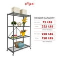 thumbnail image 3 of Origami 4 Tier Multipurpose Folding Storage Organizing Rack with Wheels, Gray, 3 of 12
