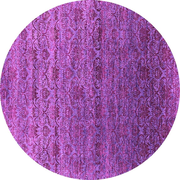 Ahgly Company Indoor Round Oriental Pink Industrial Area Rugs, 3' Round