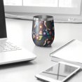 thumbnail image 3 of 12oz Stemless Wine Tumblers Bernese Mountain and Flower Vacuum Insulated Stainless Steel Travel Tumbler Cups Mug with Lid and Straw for Champaign,Cocktail,Beer with Cleaning Brush, 3 of 5