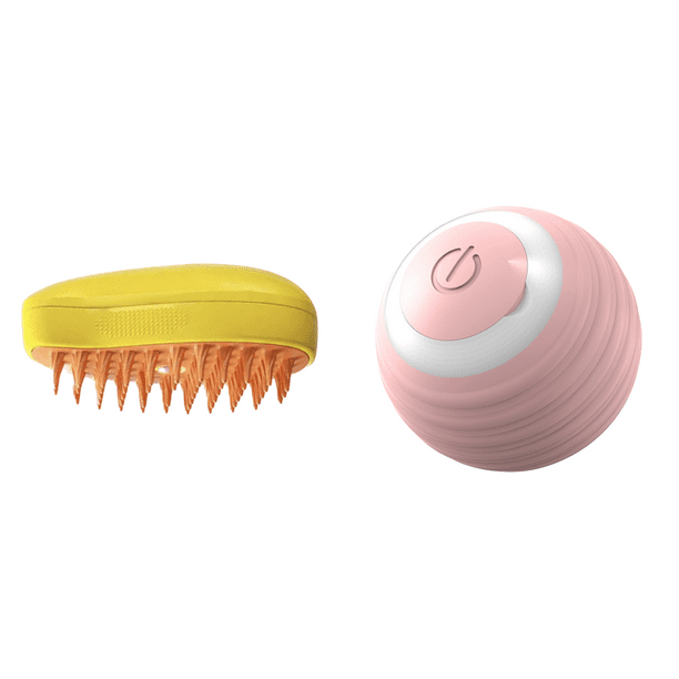 Peine Pet Electric Cat Grooming Brush 3 en 1 Cat Shedding Supplies Amarillo