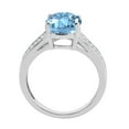 thumbnail image 4 of Mauli Jewels Rings for Women 2.52 Carat Oval Aquamarine and Diamond Ring 4-Prong 10K White Gold, 4 of 6