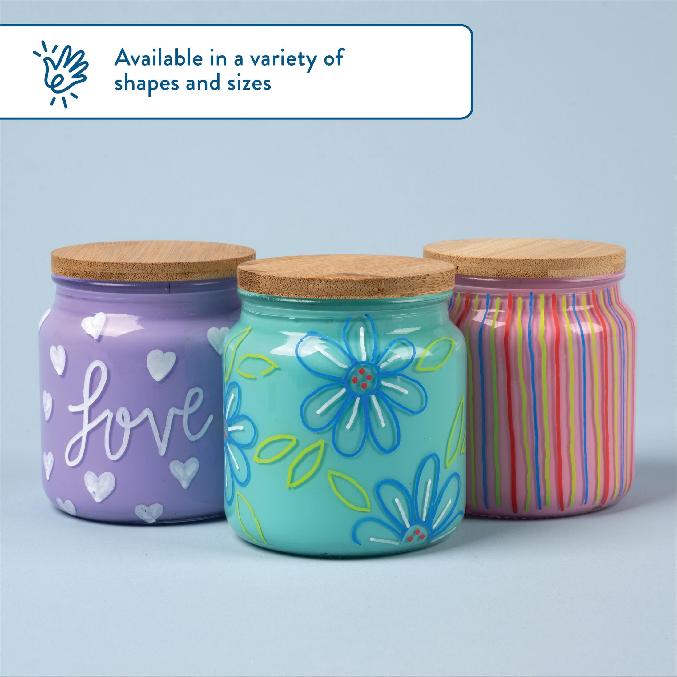 Hello Hobby Glass Jar with Bamboo Lid, 16.9 oz, 1 Piece