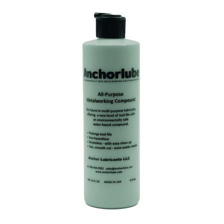 Anchorlube All-Purpose Metalworking Compound 16oz - Water-Based Cutting Fluid for Drilling, Tapping, Sawing - Great on Stainless Steel  No Oil