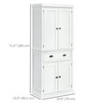 thumbnail image 3 of HOMCOM Armoire de Rangement pour Garde-Manger de Cuisine, Grand Garde-Manger avec Tiroir Blanc, 3 of 10