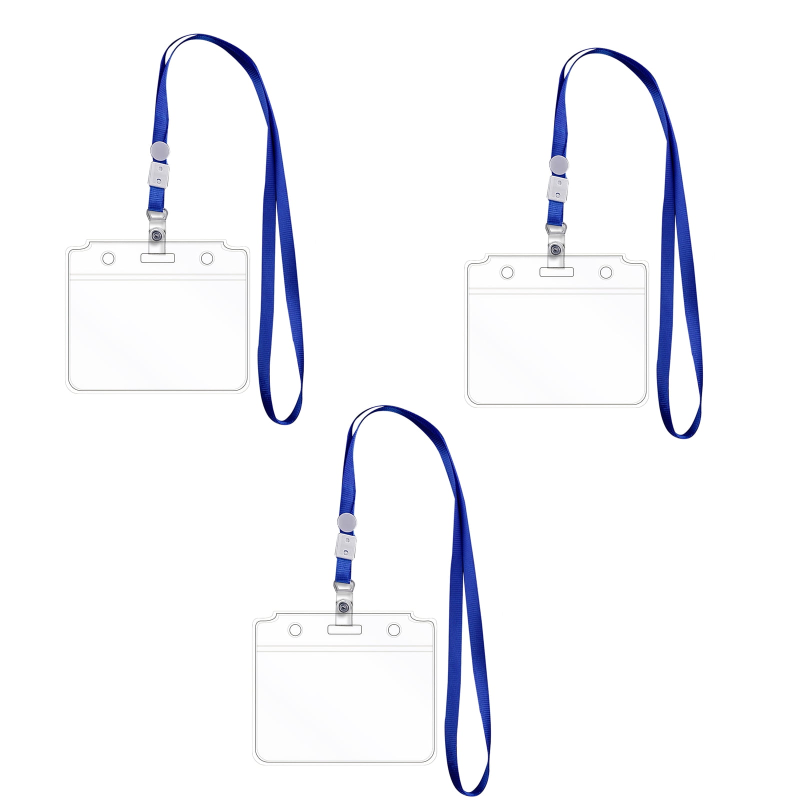 Kasachoy 3Set Card Holder ID Badge Holder Clear Plastic ID Card