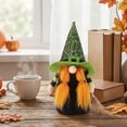 thumbnail image 5 of Halloween Witch Gnome Plush Decor,Spooky Orange Black Spider Web Witch Hats Swedish Tomte Elf Figurines for Tiered Tray Home Decor Halloween Decoration Gnomes Figurine Tabletop Ornament, 5 of 6