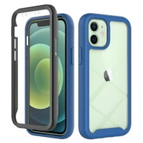 Tarise for iPhone 12 mini Case with Screen Protector, Shockproof Soft TPU Bumper Rugged Clear Hard PC Back Shell Anti-Scratch All-inclusive Case Cover for Apple iPhone 12 mini 5G 5.4 inch, Darkblue