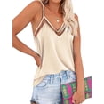 thumbnail image 4 of Ekouaer Silk Tank Top for Women Mesh V Neck Satin Camisole Silky Sleeveless Tank Cami Shirt, 4 of 6