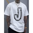 thumbnail image 1 of Men's Casual Cotton T-Shirt with Stylish J-Letter Print - Breathable, Comfort Fit for Spring & Summer Tee For Adult, Men, Women, Teen, Teenager, Adolescent, Youth, 1 of 7