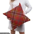 thumbnail image 4 of Ambesonne Plaid Fabric by the Yard Upholstery, Traditional British Retro, 5 Yards, Burgundy Deep Sky Blue, 4 of 4