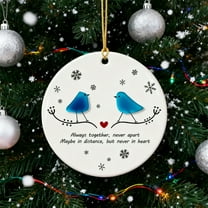 Beautynvta Round Sea Glass Couples Decor, Christmas Tree Hanging Ornaments, Friendship Christmas Ornaments, Christmas Pendant, Gifts for Friends or Lovers