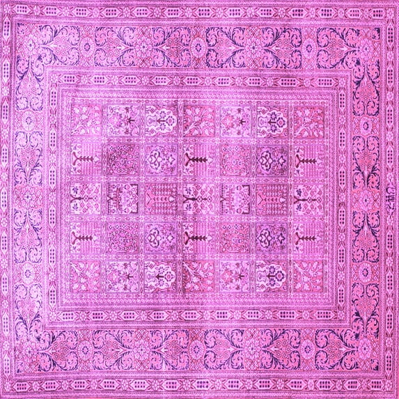 Ahgly Company Indoor Square Persian Purple Traditional Area Rugs, 7' Square