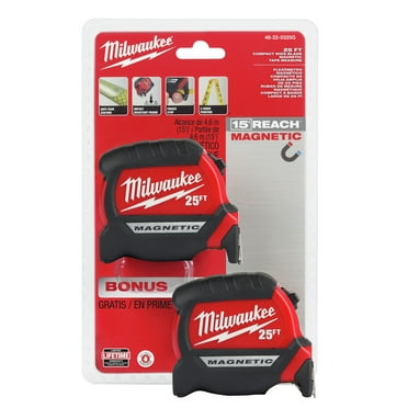 Milwaukee 48-22-0325G 2-Piece Compact Wide Blade 25 ft. Magnetic Tape Measure