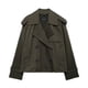 thumbnail image 3 of TRAFZA Otoño Moda Mujer Chaqueta Casual Abrigo Mujer Chaqueta Corta Vintage Solapa Bolsillo Doble Botonadura Decorar Abrigo de Manga Larga, 3 of 5