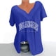 thumbnail image 2 of Blusas de Manga Corta para las Mujeres con Cuello en V Impreso Suéter Casual Top, Blusas para las Mujeres Casual, 2 of 4