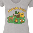 thumbnail image 4 of Inktastic Grandma Camp with Camping Animals Women's V-Neck T-Shirt, 4 of 5