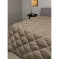 thumbnail image 2 of Leaves Down Alternative Comforter, Repetitive Diagonal Squares Rhombus Style Fall Foliage Illustration, Microfiber Quilt for All Season, 5 Sizes, White and Pale Vermilion, by Ambesonne, 2 of 3