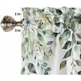 thumbnail image 5 of Spring Summer Curtain Valance and Tier Curtain Set 3PCS Rod Pocket Watercolor Farmhouse Eucalyptus Leaves Green Valances for Windows Kitchen Cafe Valance Curtains 24 Inch Length Tier & Valance Set, 5 of 6