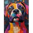 thumbnail image 1 of Qisvanset Framed Canvas Wall Art 12x16 Inch Colorful Abstract Bulldog Modern Pet Lover Art, 1 of 5