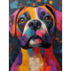thumbnail image 1 of Qisvanset Framed Canvas Wall Art 12x16 Inch Colorful Abstract Bulldog Modern Pet Lover Art, 1 of 5