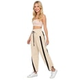 thumbnail image 7 of Textilo Womens Wide Leg Pants 2026 Lightweight Drawstring Contrast Color Trendy Pants Elastic Waisted Trendy Track Pants Stripe Y2k with Pockets Khaki S, 7 of 7