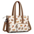 thumbnail image 2 of Teacher Tote Bag,Football and Cheer Goods Pattern Teacher Utility Tote Bag,Large Work Tote Bags for Women with Multiple Pockets,Top Zipper Closure,13.8x10.6x6.7 Inch, 2 of 5