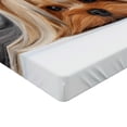 thumbnail image 2 of Ambesonne Yorkie Fitted Sheet, Lying Dog Ribbon Love, Twin Size, Pale Caramel Sand Brown, 2 of 3
