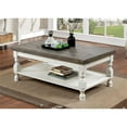 thumbnail image 2 of Furniture of America Neli Rustic Wood 1-Shelf Coffee Table in White and Gray, 2 of 8