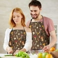 thumbnail image 5 of Colorful Mushroom Group Brown Pattern Apron-Garden Aprons for Women with Pockets-Cotton Linen Waterproof Kitchen Cooking Gardening Aprons Adjustable for Kitchen,Cooking,BBQ and Salon 33x27 Inch, 5 of 7