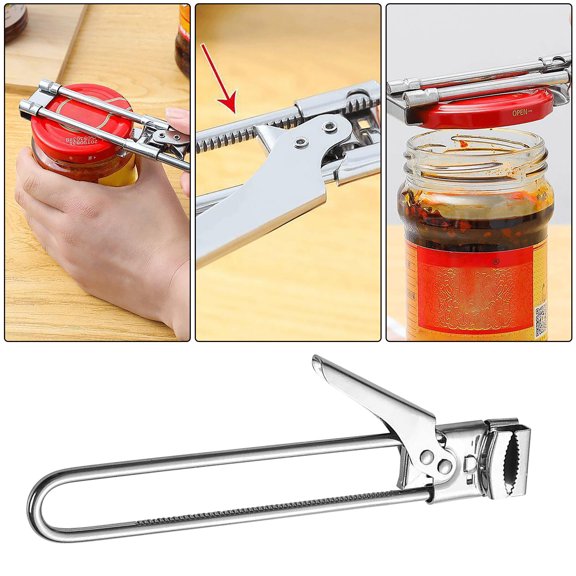 4/2/1PCS Saker Adjustable Stainless Steel Can Opener,Sturdy Manual Bottle Cap Opener with Adjustable Jaw, Non-Slip Jar Lid Remover Gadget for Home Kitchen