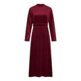 thumbnail image 3 of MELDVDIB Dresses for Women Velvet Turtleneck Long Sleeve Slim Spring Fall Long Dress Fashion Casual Solid Color Outfits, 3 of 6