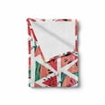 thumbnail image 2 of Watercolor Soft Flannel Fleece Blanket, Abstract Watermelon Pattern in Triangles Hipster Hand Drawn Tropical, Cozy Plush for Indoor and Outdoor Use, 50" x 70", Coral Pink Turquoise, by Ambesonne, 2 of 6