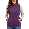 thumbnail image 2 of Diufon Fleece Vest for Women Full Zip Stand Collared Sleeveless Jackets Fall Winter Warm Outerwear with Pockets, 2 of 8