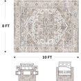 thumbnail image 2 of Modern Abstract Area Rug Carpet X Rugs for Living RoomMachine Washable Rugs for Bedroom Dining Living Room Rug Grey MultiColor, 2 of 7