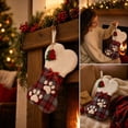 thumbnail image 4 of Pet Christmas Stocking Bone Shaped Paw Print Hanging Sock for Dog Holiday Gift Storage, 4 of 8