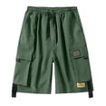 thumbnail image 5 of successthop Cargo Shorts for Men Relaxed Knee Length Sweatpant Shorts Drawstring Bottoms Oversized Clothes with Pockets L, 5 of 8