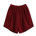 thumbnail image 2 of dzxyzu Womens Summer Solid Color Leisure Pocket Pants Casual Elastic Waist Cotton And Linen Everything Goes Together Shorts Pants Warm Clothes For Women Dress Pants For Women, 2 of 7