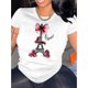 thumbnail image 1 of Chic Bow & Floral Eiffel Tower Print Women's T-Shirt - Casual Crew Neck, Short Sleeve, Stretchy Polyester Blend, Machine Washable - Perfect for Summer, 1 of 8