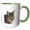 Green/White, variant on 3drose, Stunning Tabby Cat Close up Portrait Vector Isolated, 11oz Two-tone Red Mug