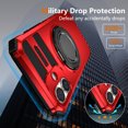 thumbnail image 3 of Allytechgroup Compatible with iPhone 16 Case with 1 Pack Screen Protector, Slim Fit 360° Ring Holder Shockproof Kickstand Magnetic Car Mount Supported Non-Slip Protective, for Women Men, Red, 3 of 11