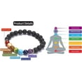 thumbnail image 2 of Pulseras de cuentas de roca volcánica natural (2 piezas), elásticas, con piedras preciosas y cuentas de aleación. Juego de pulseras multicapa., 2 of 4