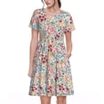 thumbnail image 1 of Disketp Trendy Floral Design para Vestido de Manga Corta para Mujeres, Vestidos de Verano para Mujeres, Casual y Holgado para la Playa, 1 of 6