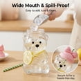 thumbnail image 6 of 20oz Bear Shaped Glass Tumbler with Straw and Lid for Iced Coffee, Clear Boba Cup, 6 of 7