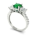 thumbnail image 2 of 1.97 ct Round Cut Simulated Emerald Three-Stone Engagement Ring for Women in 18K White Gold, 2 of 5