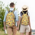 thumbnail image 4 of Disketp Pineapples Sharks In Hawaiian print Canvas Backpack Lightweight Travel Daypack Student Rucksack Laptop Backpack-, 4 of 5