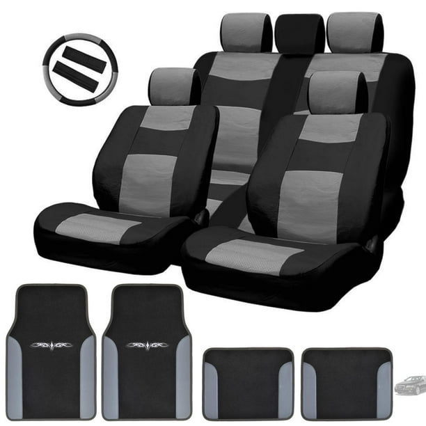 Semi Custom Synthetic Leather Car Seat Covers With Vinyl Floor Mats and